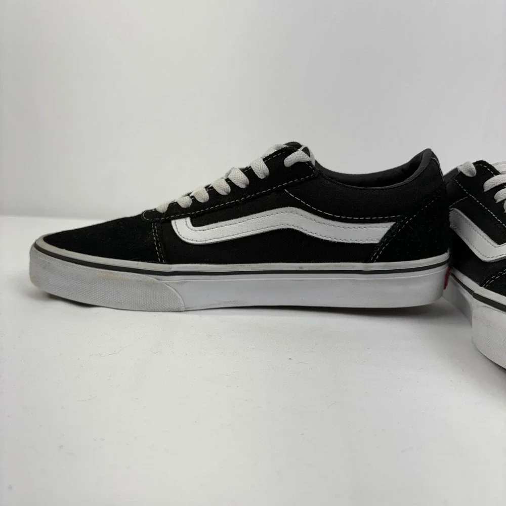 Vans Ward Low Top Black White‎ Suede Canvas Skate Shoes 500714 M 7 W 8.5